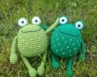 Grenouille verte au crochet Peluche grenouille Cadeaux rigolos