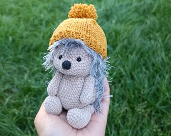 Cadeau hérisson Crochet hérisson Décor hérisson Hérisson gris Cadeau de Noël en peluche pour enfants Cadeau d’anniversaire