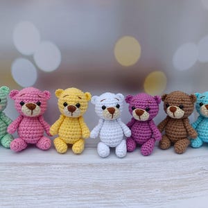 Handmade Crochet Teddy Bear: 3-inch Stuffed Animal Toy - Etsy