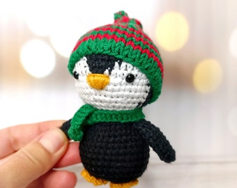 Pingouin au crochet Petit pingouin noir Cadeau de Noël Cadeau pour les enfants