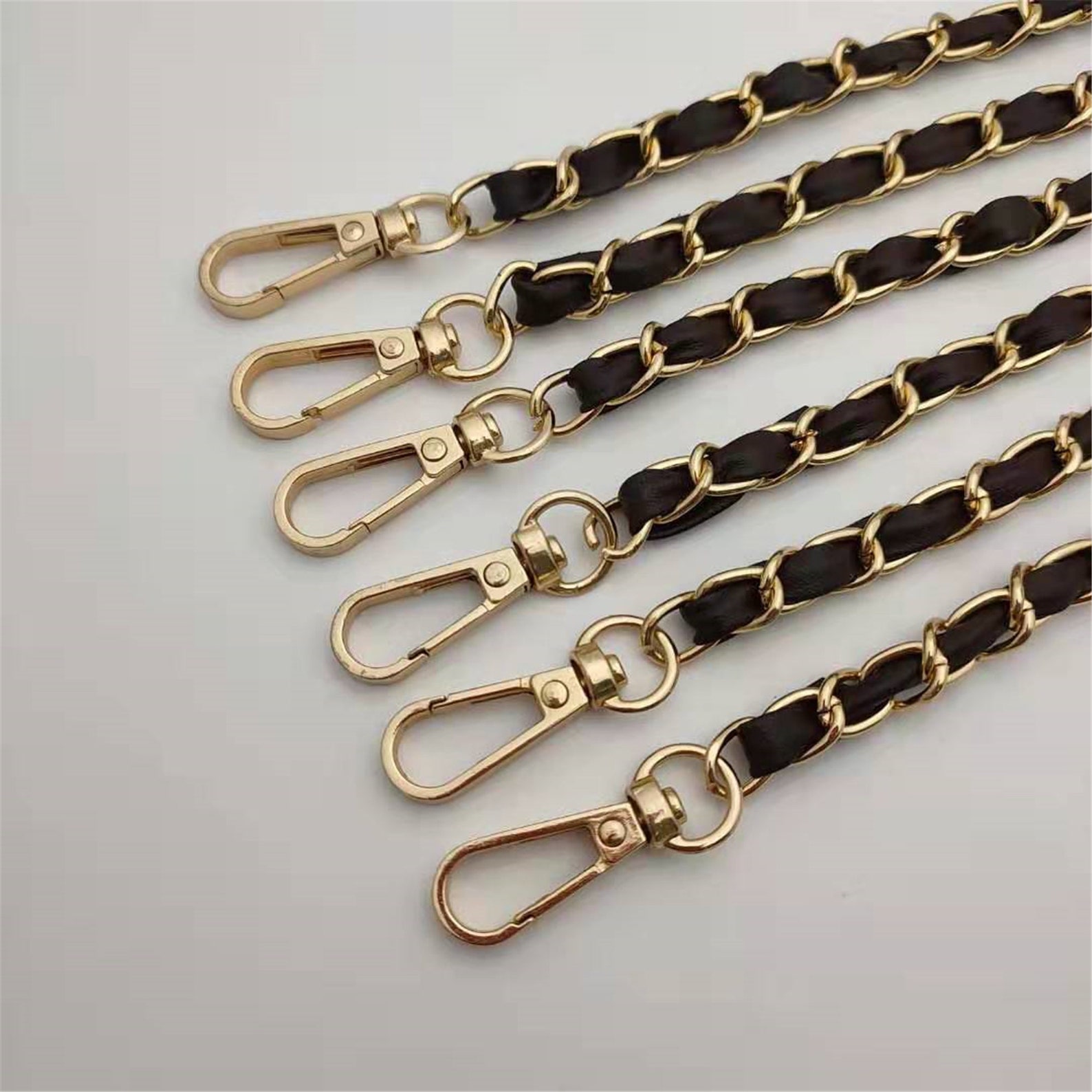 Gold Chain Bag Strap Leather Purse Chain Metal Shoulder Etsy