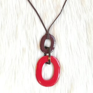 Buffalo horn pendant; Highly polishing pendant; Light weight; Adjustable cord [KR-001]