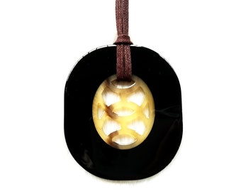 Buffalo horn pendant; Highly polishing pendant; Light weight; Adjustable cord [LF-001]