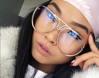 oversized aviator glasses clear