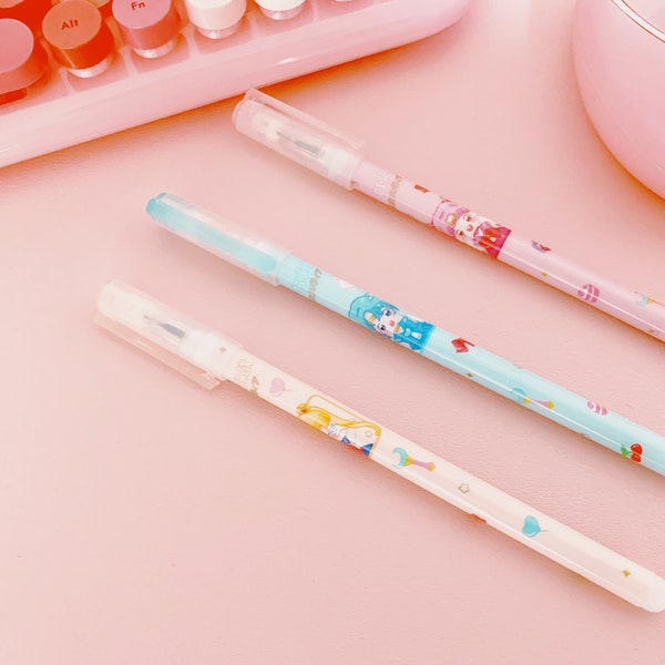 Sailor Moon Gel Pen - Kawaii  - Office and School Supplies - Cap Top Pen - Erasable Pen