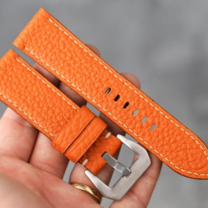 Bespoke Orange Togo Watch Strap, Vintage Watch Strap 16mm,17mm,18mm,19mm,20mm,21mm,22mm,24mm,26mm KT115