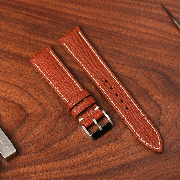 Bespoke Slim Whisky Vintage Leather Watch Strap, Vintage Watch Straps For Longines, Omega Speedmaster, Grand Seiko, Breitling Watches KT203