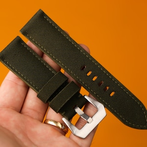 Bespoke Military Canvas Watch Straps, Custom Watch Band 16mm,17mm,18mm,19mm,20mm,21mm,22mm,24mm,26mm KT124