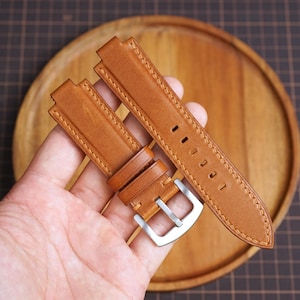 Bespoke Brown Buttero Leather Watch Strap for Oris Aquis, Prx 35mm 39.5mm 41.5mm 43.5mm 45.5mm 46mm