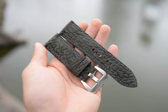 20mm GRAY Grey Vintage Nubuck Leather Racing Watch Strap Band