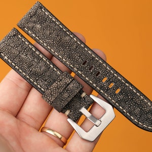 Bespoke Gray Exotic Leather Watch Strap 20mm 22mm 24mm, 26mm for Panerai