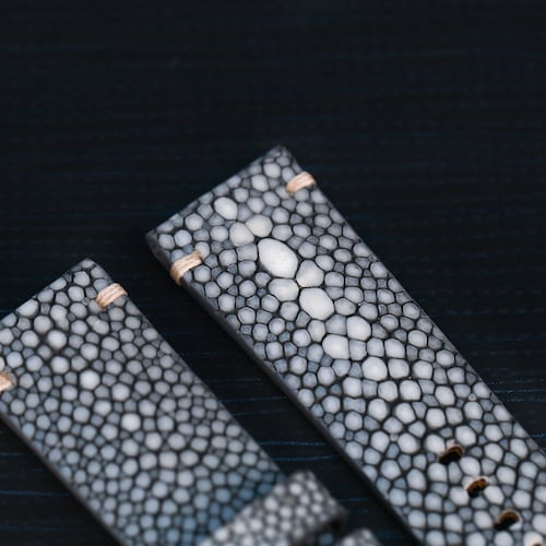 Bespoke Grey Stingray shops Leather Watch Strap, Omega Speedmaster Watch Strap 16mm, 18mm, 19mm, 20mm 21mm, 22mm, 24mm, 26mm KT39