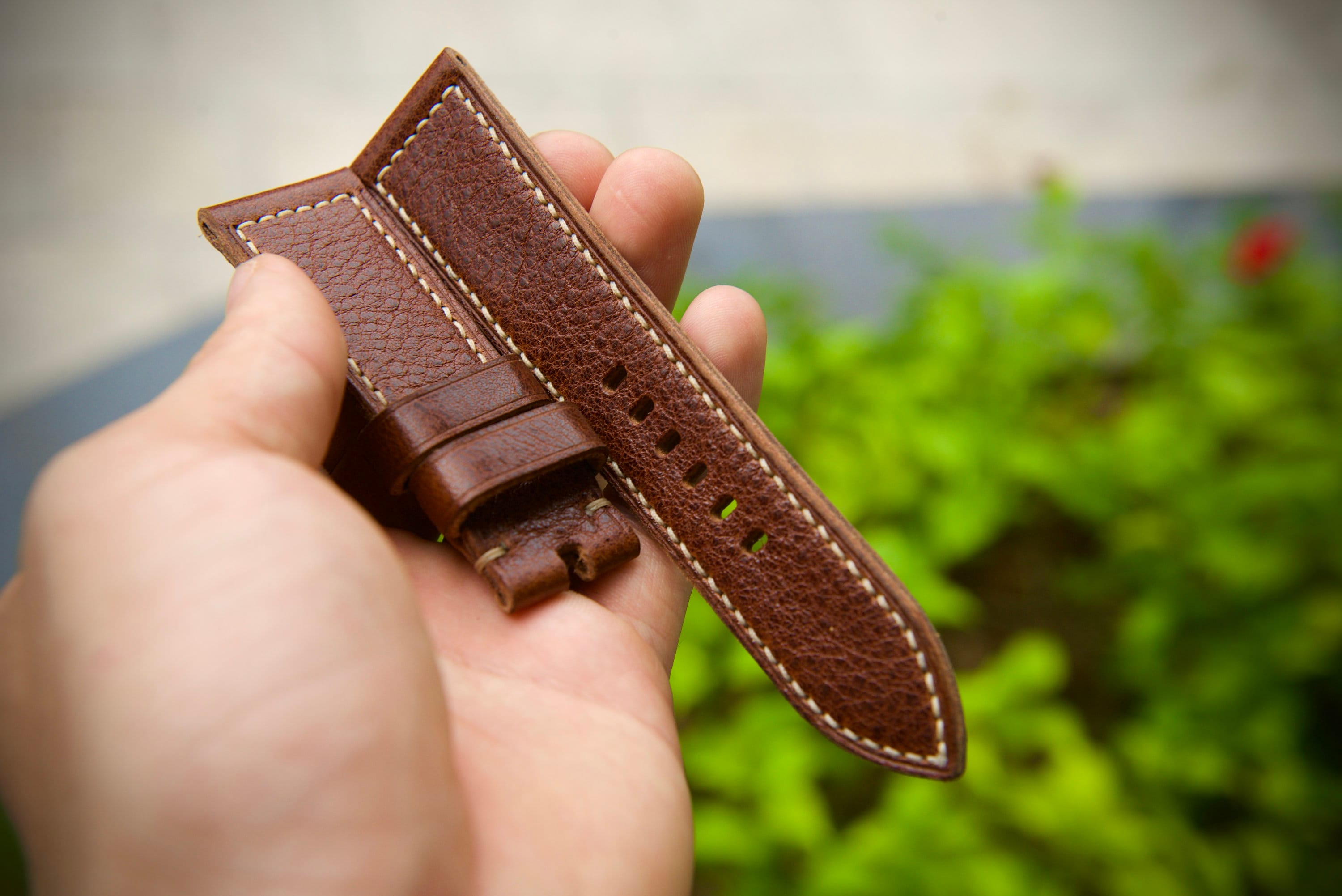 16mm Leather Watch Band - 16mm Brown Leather Watch Band - 16 mm