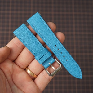 Bespoke Blue Alran Sully Leather Watch Strap, Custom Watch Strap for Santos, Roadster All Model KT247