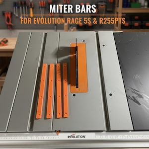 4 Miter Bars for Evolution Rage 5S R255PTS Table Saw