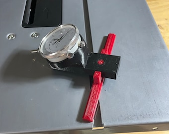 Scheppach HS110 or HS250L Dial indicator jig for Saw and fence adjustment