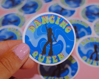 Dancing Queen Sticker | Mamma Mia Sticker | Blue groovy water bottle sticker | boho laptop stickers | trendy stickers