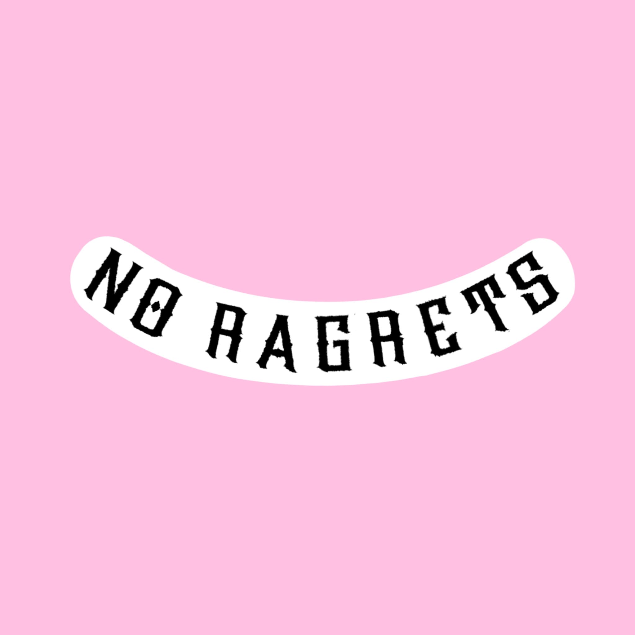 No Ragrets Sticker | Tattoo Lettering Sticker | Small Water Bottle ...