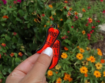 Make It Spicy Red Pepper sticker | Funny water bottle stickers | tik tok stickers | red laptop stickers | iphone stickers
