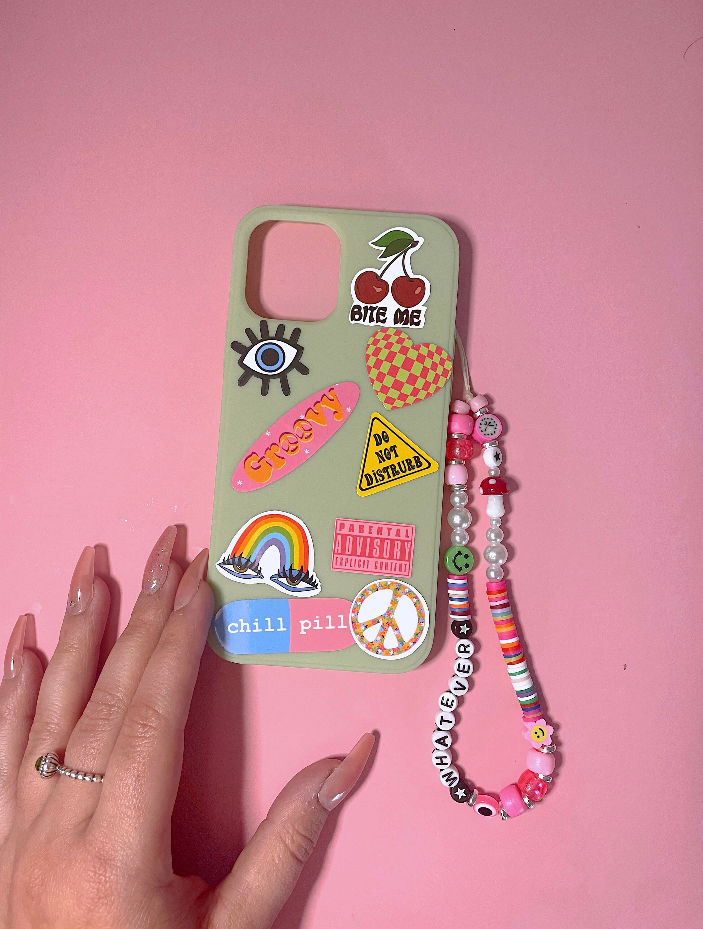 Whatever Y2k Customizable Phone Charm, Colorful Phone Straps