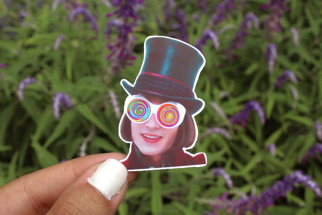 Willy Wonka Sticker Trippy Stickers Meme Stickers Hippie Water Bottle ...
