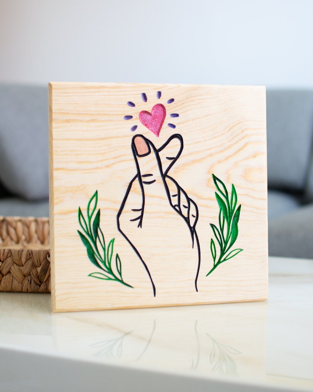 Carved Wood Sign With Love Heart Hand Sign Language for I Love You Perfect Valentine Gift Etsy