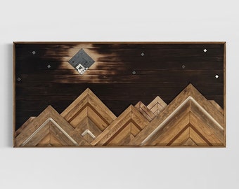 Evening Mountains - Wood Wall Art - 36.5"X18.5"