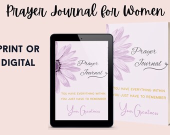 Mother's Day Gift - Prayer journal for women with Daisy| Scripture on every page | Paperback prayer journal | Downloadable prayer