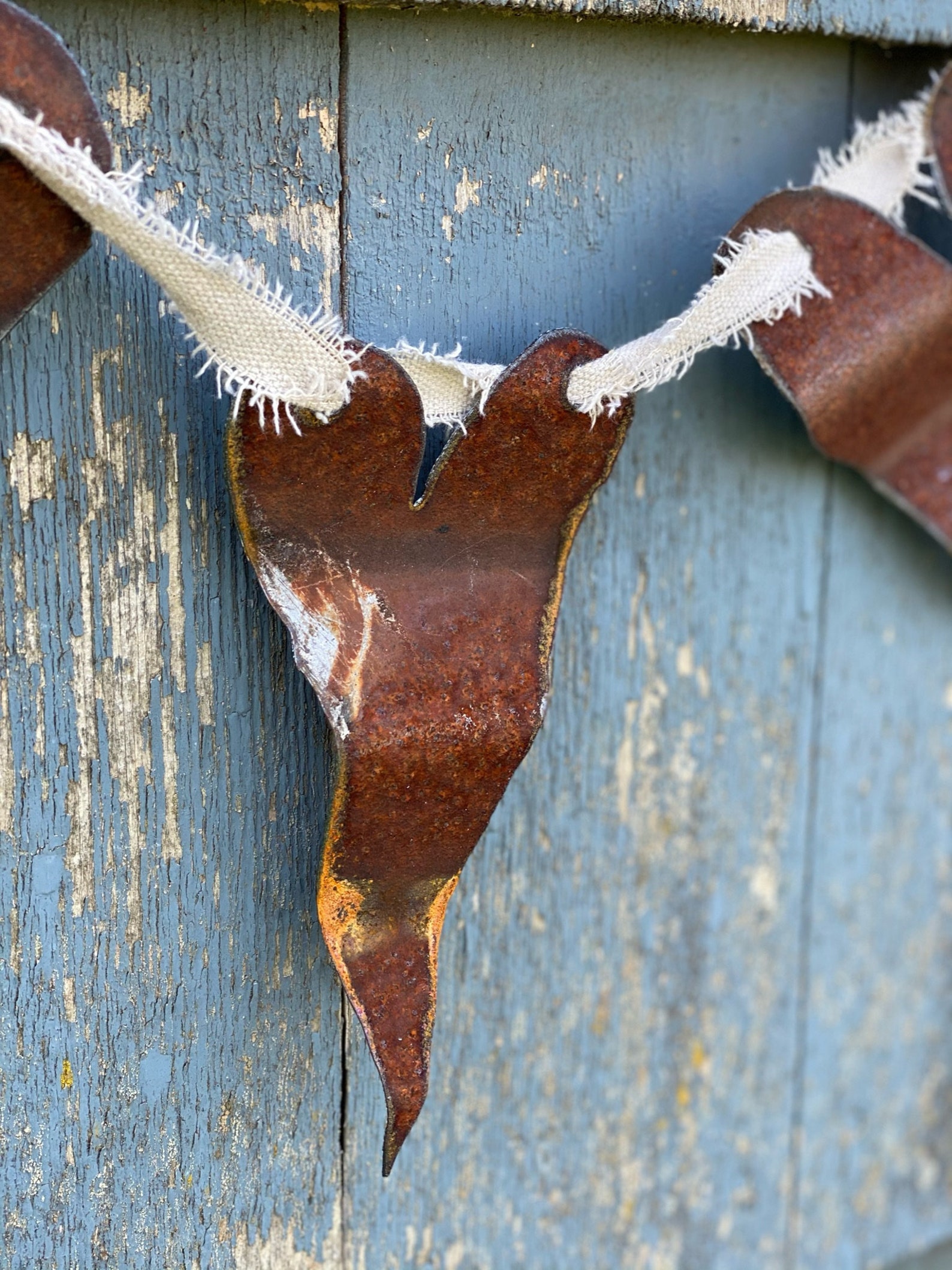 Corrugated Metal Heart Garland 5' Garland With 7 Hearts Etsy UK