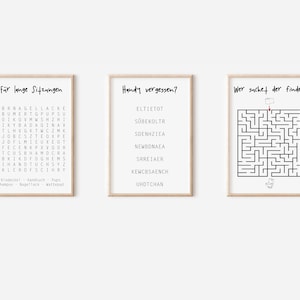 Bathroom Poster Set | Funny Toilet Puzzle Poster | Digital Download | Funny Guest Toilet Poster | Bathroom Picture Set | Toilet Jokes