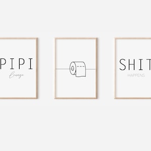 Poster Set Bathroom | Bathroom Print Set | Digital Download | Poster Guest Toilet | Bathroom Picture Set