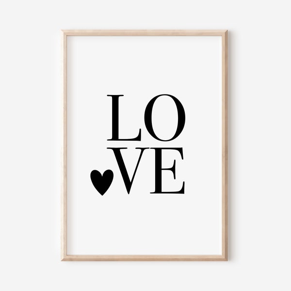 Love Poster | Digitaler Download | Jahrestagsgeschenk | Familienposter | Love Print