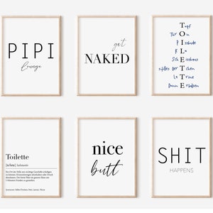 Poster Set Badezimmer | Bathroom Print Set | Download Print | Dekoprint Gäste WC | Badezimmer Bilder Set