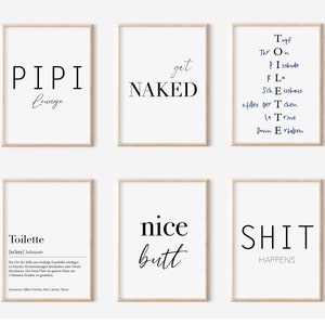 Poster Set Bathroom | Bathroom Print Set | Download Print | Deco print guest toilet | Bathroom Pictures Set