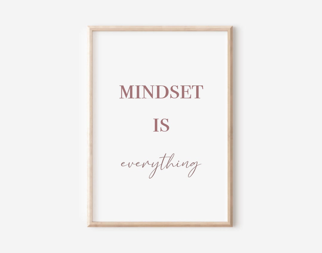 Mindset is Everything Poster Digital Download Sayings Etsy