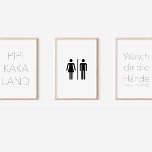 Poster Set Bathroom | Bathroom Print Set | Digital Download | Poster guest toilet | Bathroom Pictures Set | toilet poster