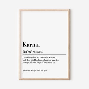 Karma Definitions Poster lustig | Digitaler Download | Karma Poster | Definition Print | Poster Din A4