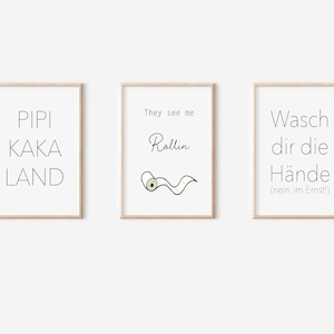 Poster Set Bathroom | Bathroom Print Set | Digital Download | Poster guest toilet | Bathroom Pictures Set | toilet poster