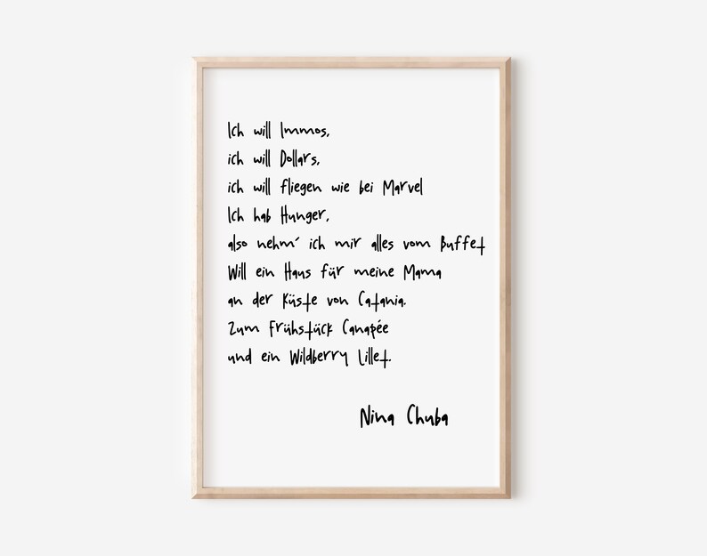 Wildberry Lillet Lyrics Nina Chuba Lyrics Digital Download - Etsy