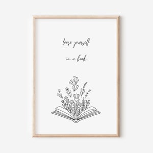 lose yourself in a book | Digital Download | Book Posters | Book lover gift | book lover print | minimalist book poster