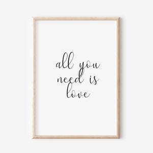 All you need is love Poster | Digital Download | Wall decoration living room | DIN A4 posters