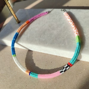PASTEL Colorful Necklace, Necklace Women Boho, Gifts-for-Her, Best-sellers, Seed Bead Choker, Fall Style Gift, Y2k Aesthetic, Beaded Jewelry