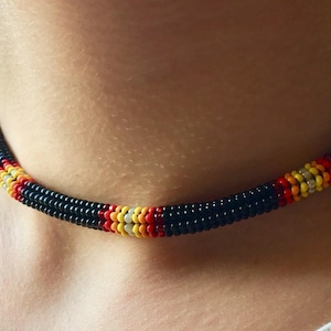 Native Americans Jewelry Authentic, Western-Inspired Jewelry, Seed Bead Choker, Beadwork Necklace, Handmade Gift Women, Medicine Wheel