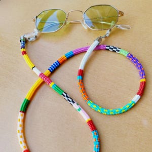 Bunte Brillenkette, Sommer Geschenk Frauen, Sonnenbrille Kette, Reise-Accessoire, Geschenkideen Lehrer, Geburtstagsgeschenk Sie, Lanyard Gläser