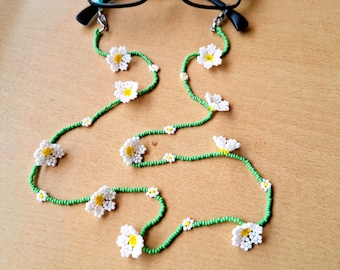 Lily of the Valley Glasses Chain, Eyeglass Necklace, Sunglasses Lanyard, Cute Floral Eyewear Holder, Accessories Women, Spring Style