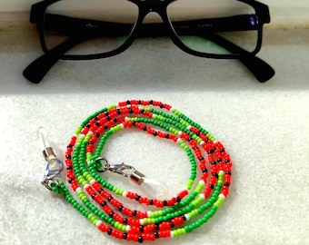 Handmade Watermelon Beaded Glasses Chain: Eyeglass Lanyard