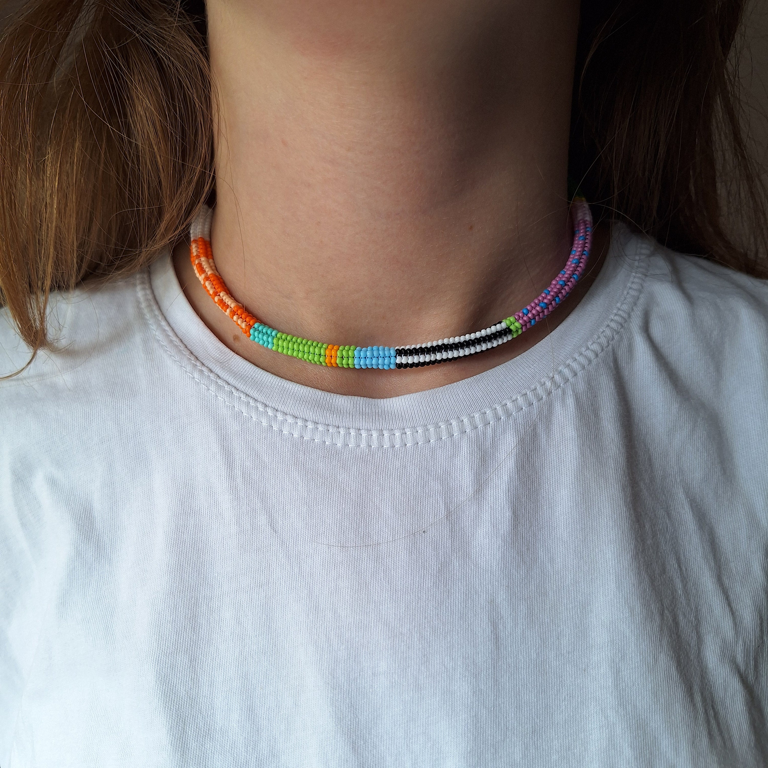 ELEGANT Beaded Necklace, Summer Gift, Handmade Jewelry