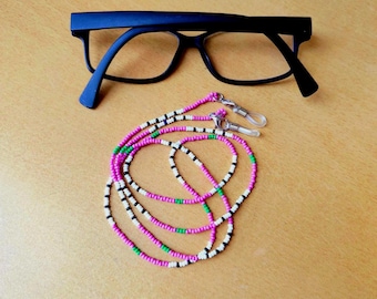 Dragon Fruit Beaded Glasses Chain: Handmade Eyeglass Necklace