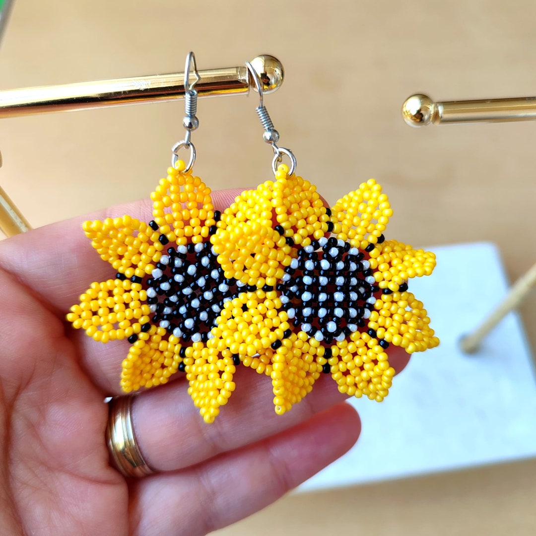 Handmade Flower Earring Seed Bead Jewelry Accessories Women Etsy