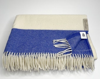 High Quality Striped Virgin Wool Blanket/Throw Made in Lithuania 135 cm*190cm (53"- 75")